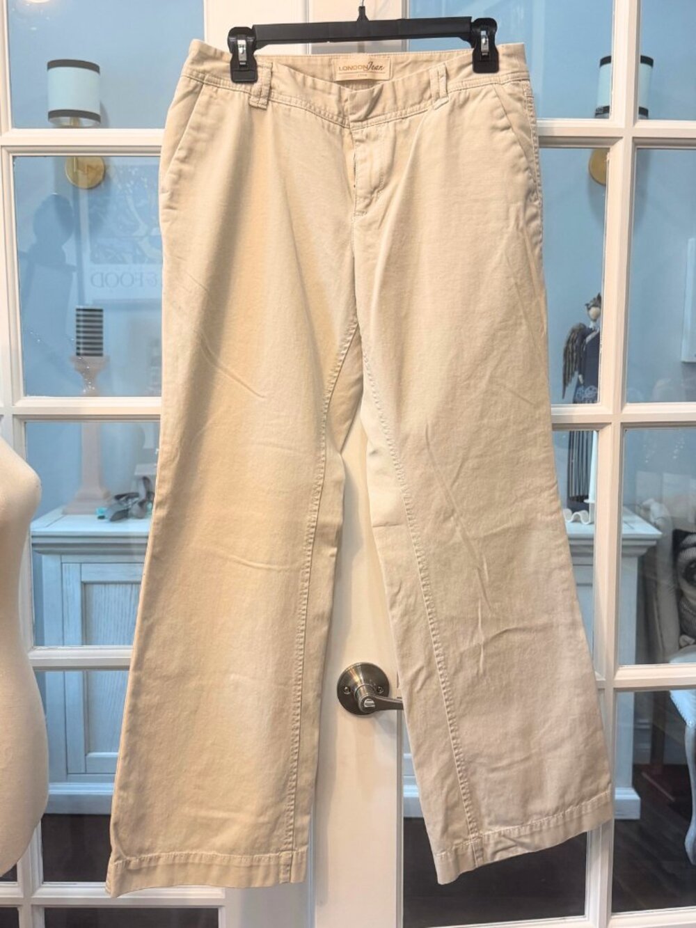 VS London Jean The Marisa Fit Wide Leg Pants Neutral Beige Chino 6 Short Petite